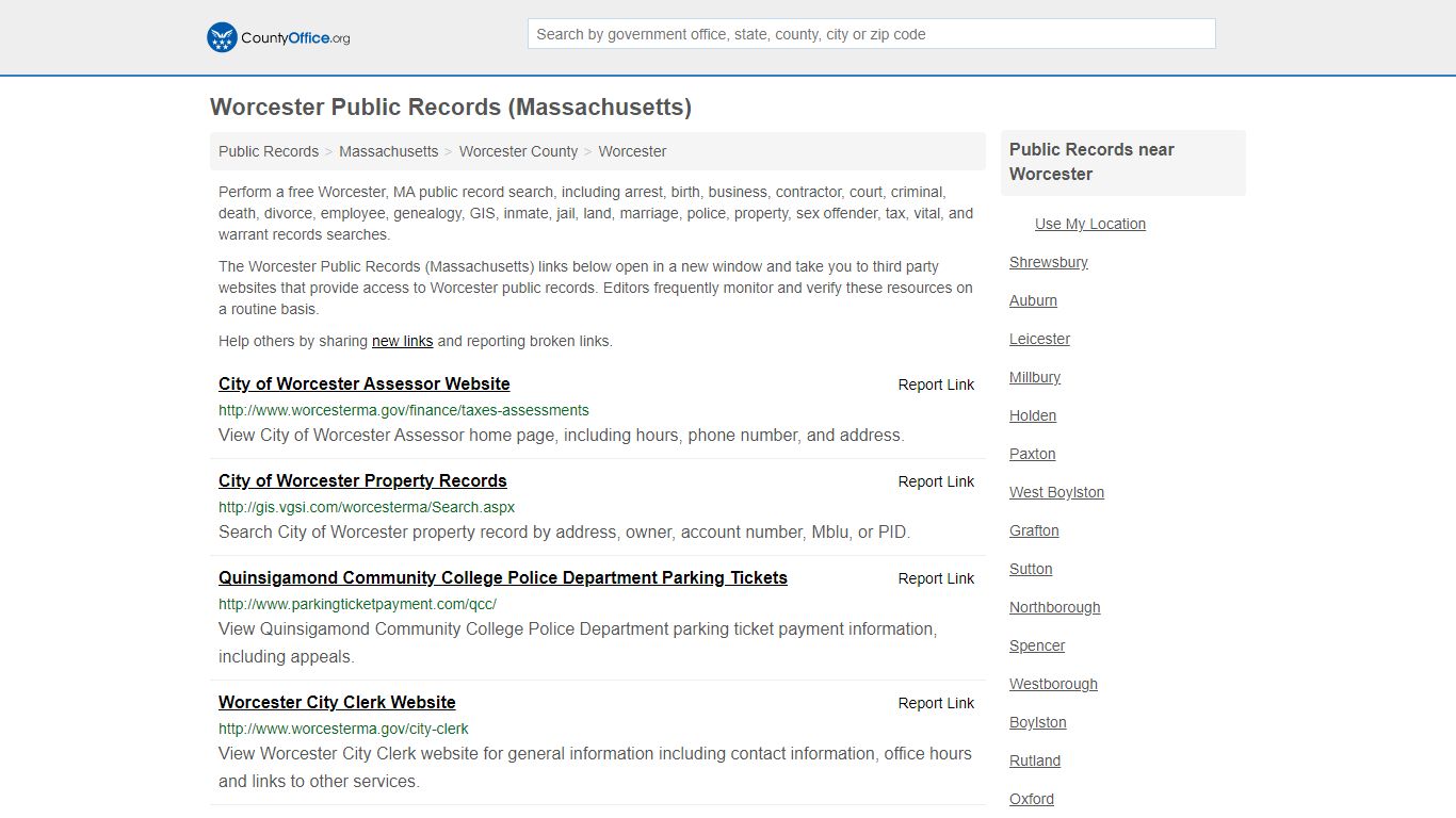 Public Records - Worcester, MA (Business, Criminal, GIS ...